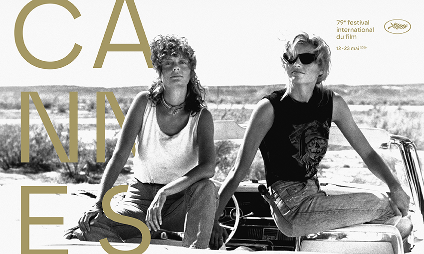 Photo Roland Neveu, sur le plateau de&nbsp;Thelma et Louise (Ridley Scott, 1991) &copy; MGM Studios / Cr&eacute;ation graphique &copy; Hartland Villa